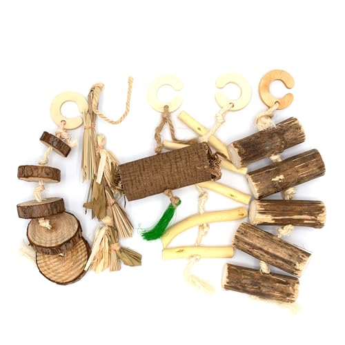 Oxbow Natural Dangly Party Pack, Rabbit & Guinea Pig Toys, Enrichment | Rabbit Chew Toys, Guinea Pig Enrichment, Guinea Pig Chew Toys, Rabbit Enrichment, Natural Materials, Small Pet Accessories - style: Dangly Pack