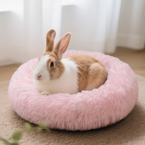 Bunny Bed Large Rabbit Hideout Soft & Comfortable | Small Animal Bedding, Cozy Bed Mat, Warm Hideaway, Cage Accessories for Guinea Pig - color: Pink