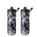 HydraPak Polar Sport Insulated Water Bottle 2-Pack (20oz, Contender Black) | High Flow, BPA Free, Tri-Layer Insulation, Leakproof, Dash Handle, Easy Squeeze, Self-Sealing Cap, for Sports - color: Contender Black, style: 20oz/600ml (2-Pack)