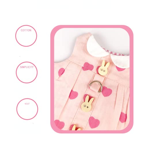 Rabbit Harness and Leash with Cute Accessories for Walking Escape Proof - Mesh Breathable Bunny Vest Harness Outdoor - Also Suit for Ferret Kittn Puppy Small Animals (Without Accessories,Small) - size: Small