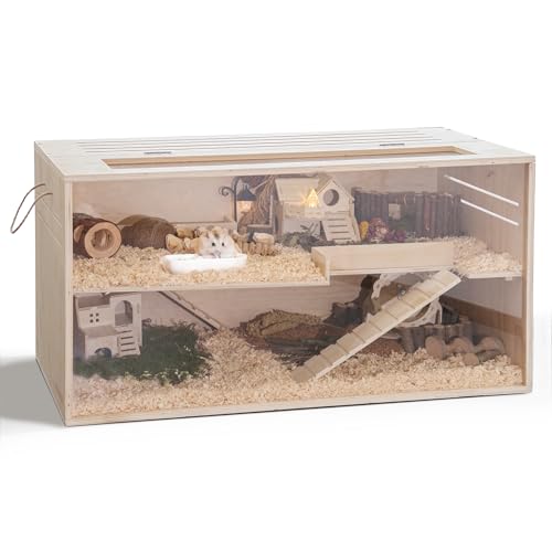 Pine Small Animals Houses&Habitats Chewproof, 40" Pine Guinea Pig Cage Hamster Cage for Small Animals (40" Large, Normal) - size: 40.0"L x 20.0"W x 20.0"H