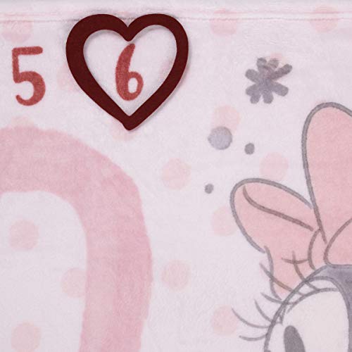 Disney Minnie Mouse Pink, Rose, Black & White Super Soft Milestone Baby Blanket, Pink, White, Black, Raspberry, 40x50 Inch (Pack of 1) - color: Minnie Mouse Pink, Rose, Black and White