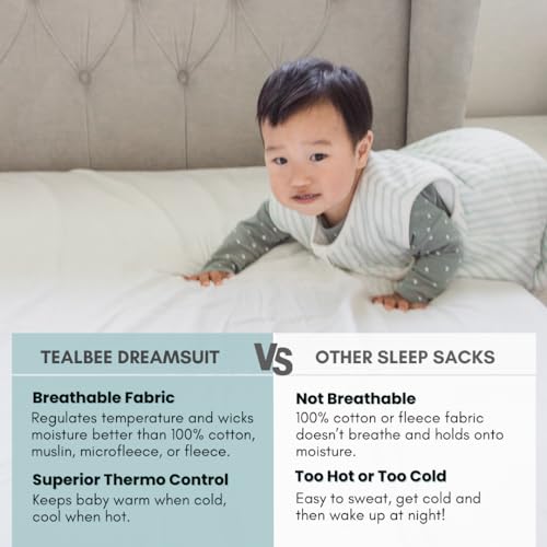 Dreamsuit Walker Toddler Sleep Sack with Feet and Legs, 2T-3T | 70% Rayon Made from Bamboo, 30% Organic Cotton, 0.8 TOG Summer, 2-Way Zipper, Buttery Soft Wearable Blanket, Cactus - color: (1.5 Tog) Stripes, size: 2-3T