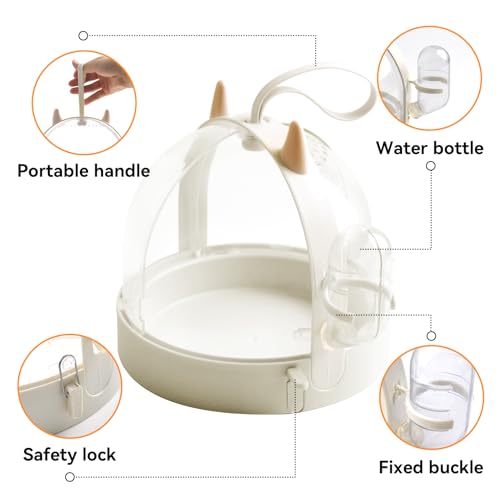 Hamster Portable Cage Travel Case,Hamster Carrying Cage High Permeability Guinea Pig Travel Cage with Water Bottle Travel Carrier for Gerbils Mice Guinea Pigs Sugar Glider(White) - color: 【White】