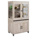unipaws Ferret Cage with Storage and Ramp, Large Vertical Hamster Cage | Iguana, Rabbits, Chinchillas, Pet Rats, Guinea Pigs - Multi-Level Small Animal Cage with Platforms, and Wheels - size: 55“H