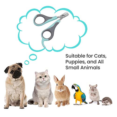 Cat Nail Clippers for Indoor Cats, Cat Nail Trimmers with Nail File, Cat Claw Clippers, Pet Nail Clippers for All Kinds of Cats, Puppy, Kitten, Chinchilla, All Small Breeds Pets