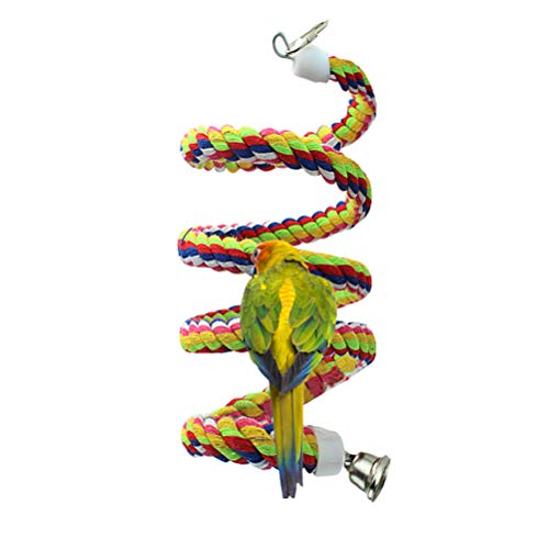 2pcs 63in Bird Perch Rope Bungee Bird Toy Pure Natural Parrot Cage Parrot Chewing Toy