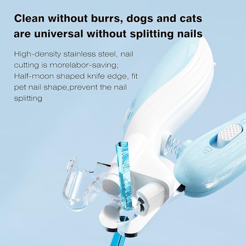 Cat & Small Dog Nail Clippers with LED Light, Illuminates the Nail Quick for Better Visibility, Pet Nail Trimmer with Safety Guard & Built-in Nail Catcher for Rabbits and Small Animals(Pink) - color: Pink