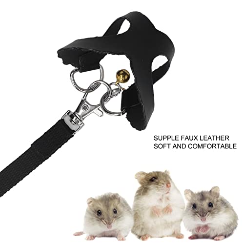 Ferret Harness, Hamster Harness Leash Vest Set Comfortable Harness Set Sturdy with Bells for Guinea Pigs