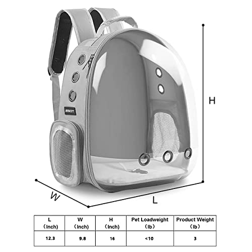 Cat Backpack Carrier, Pet Backpack, Breathable Cat Dog Space Capsule Backpack, Airline-Approved for Small Cats Dogs Birds Bunny Travel Hiking - color: BUBBLE-GY