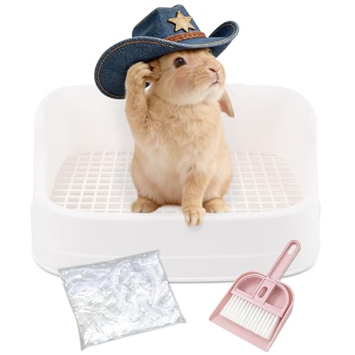 Large Rabbit Litter Box, Bunny Litter Box, Removable Top and Base, White | Removable Top and Bottom, Easy to Assemble and Clean, Suitable for Adult Rabbits, Guinea Pigs and Other Small Pets - color: White, size: 17.8" × 11.8" × 7.5"