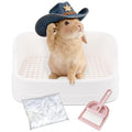 Large Rabbit Litter Box, Bunny Litter Box, Removable Top and Base, White | Removable Top and Bottom, Easy to Assemble and Clean, Suitable for Adult Rabbits, Guinea Pigs and Other Small Pets - color: White, size: 17.8" × 11.8" × 7.5"