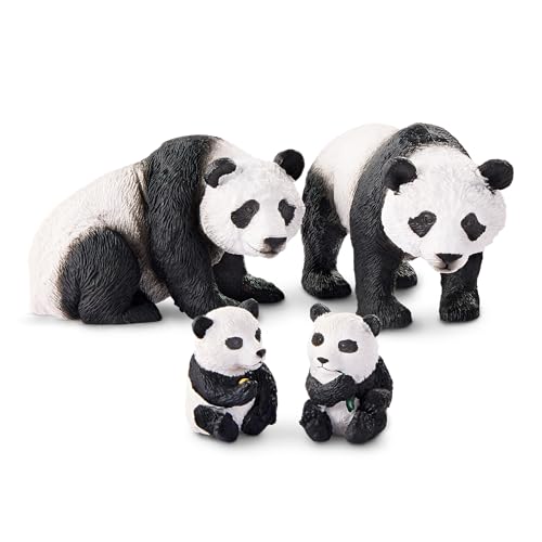 Terra by Battat Giant Panda Family Animal Figures, 4-Piece Set, Animals | 4 realistic plastic zoo animal toys with 2 adult pandas and 2 cubs for storytelling play, collecting, and learning, 3+ Years - style: Panda Family