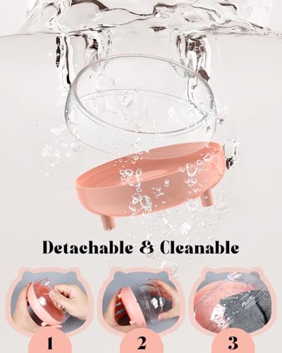 Pawfly Hamster Sand Bath Container, Hamster Sand Bath Box, Hamster Bathtub, Hamster Bathroom, Hamster Toilet, Plastic Dust Bath for Dwarf Hamsters, Syrian Hamsters, Mice, Gerbils & Small Animal, Pink - color: Pink