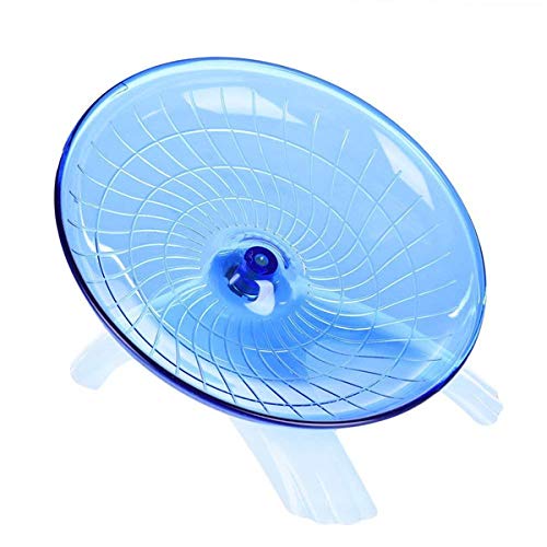Hamster Toys Wood Bridge Rainbow Climb Kit and Exercise Wheel Jogging Running Silent Spinner Hamster Flying Saucer - color: Blue