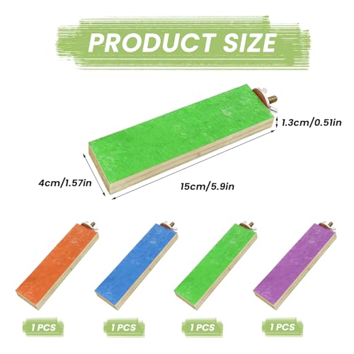 4 Pcs Wood Sugar Glider Toys, Sugar Glider Cage Accessories, Small Animal Climbing Cage Steps, Colorful Sharpening Claws Climbing Stand for Sugar Glider Hamster Chinchillas Rats