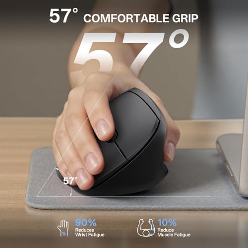 PHILIPS SPK7628 Ergonomic Mouse - Wireless Mouse with 3 Adjustable DPI | 2.4 GHz Vertical Mouse for Laptop and Desktop,6 Silent Buttons Quiet Mouse for S/M Rght Hands, Lightweight, Auto Sleep - color: Black