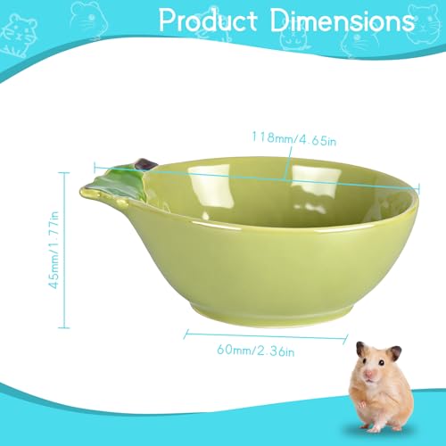 Small Guinea Pig Food Bowl Cute Ceramic Hamster Water Bowl Ferret Rat Chinchilla Rabbit Feeding Dish Young Animal Feeder (Avocado Green) - color: Avocado Green