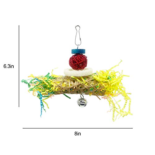 EBaokuup Bird Parrots Shredding Toys Parakeet Chewing Toys Bird Loofah Toys Parrot Cage Shredder Toys Bird Foraging Hanging Toys Bird Accessories for Parrots Lovebird Cockatiel Conure African Grey - color: 5 PCS