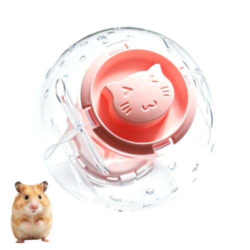Hamster Exercise Ball, 7 Inch Running Wheel for Dwarf Hamsters to Reduce Boredom and Increase Activity-Pink