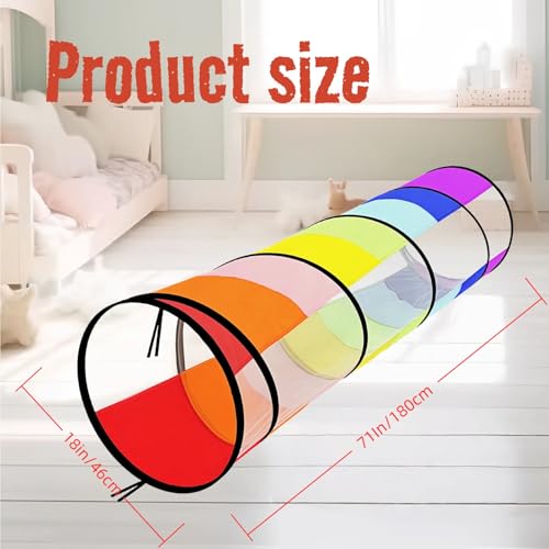 Kids Play Tunnel,Pop Up Crawl Through Tunnel Play Tent for Baby Kids Children or Pet,Foldable Pop Up Tents with Carry Bag (Colorful Play Tunnel with Mesh) - style: Colorful Play Tunnel with Mesh