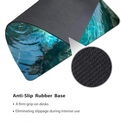Adorable Sea Otters Mouse Pad, Wildlife in Turquoise Ocean Water Desk Mat | 9.5"x 7.9", Cute Smooth & Anti-Slip Mousepad - color: Colorful Design Wknoon-Art 03