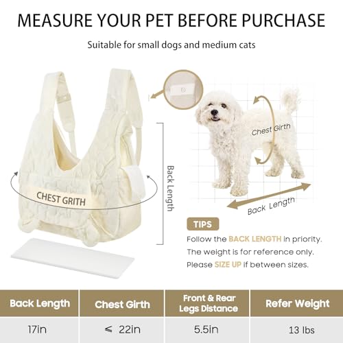 JourCraf Pet Carrier Backpack, Adjustable Pet Front Cat Dog Carrier Backpack Travel Bag for Small Medium Dogs Cats and Rabbits, Safety Strap with Removable Bottom Plate for Camping Hiking Traveling - color: Off white