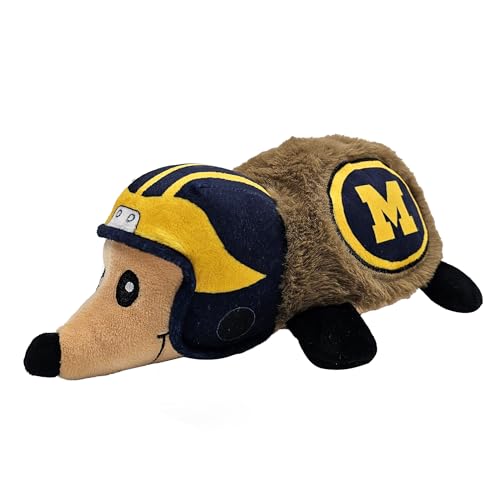 NCAA Michigan Wolverines Plush Hedgehog Toy for Dogs & Cats, Cool Soft Pet Toy for Fun and Interactive Play, Dog Chew Toy with Squeaker, Licensed Hot Pet Toy - color: Michigan Wolverines