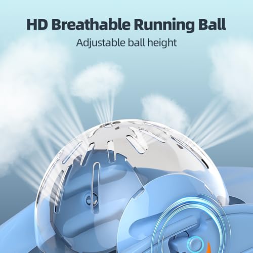 Silent Hamster Exercise Ball, with Ventilated Design - Safe & Durable Fitness Toy for Night Use, Non-Slip Surface & Removable Cover Small Pet Running Wheel for Hamsters, Gerbils, Mice (Blue)