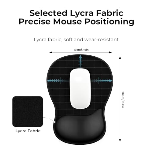 EooCoo Mouse Pad with Gel Wrist Rest, Ergonomic Mousepad Wrist Alignment | Middle Concave Design for Natural Wrist Alignment, Non-Slip Base Mousepad, Carpal Tunnel Relief, Office Desk Accessories - color: Black