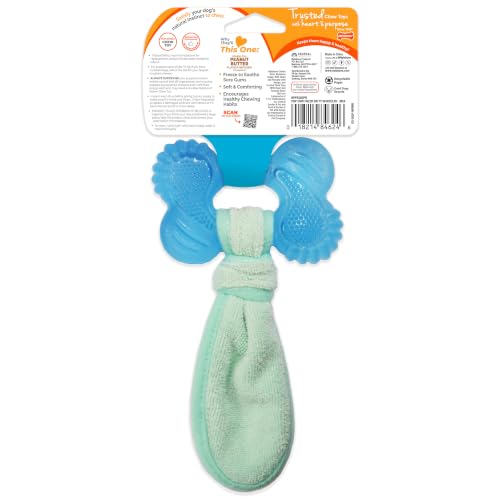 Nylabone Puppy Chew 2-in-1 Teething Freezer Bone Dog Chew Toy, Small | Peanut butter flavor, teething toys for puppies, puppy teething freezable to soothe sore gums, for small puppies up to 25 lbs - size: Small