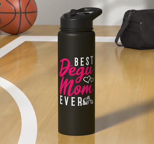 Best Degu Mom Ever Rodents Stainless Steel Insulated Water Bottle - color: Black