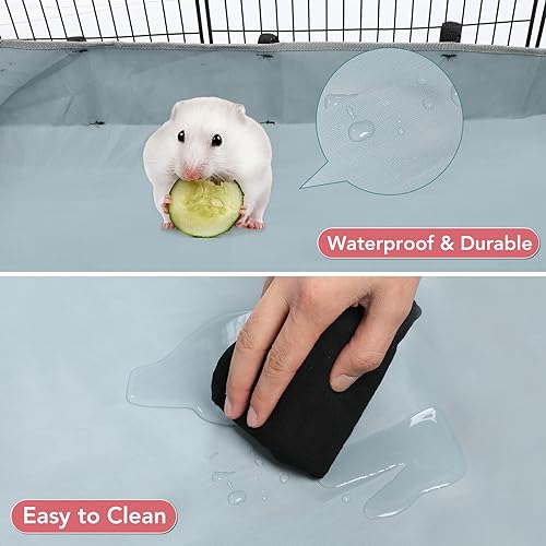 VISCOO 12 Panels Small Animal Playpen, 48" x 24" x 16" Guinea Pigs Cages | C&C Cage for Guinea Pigs with Waterproof Mat, Puppy Play Pen, Bunny Playpen, Indoor Outdoor Portable Metal Wire Yard Fence - color: Black, style: 12 Panels - 48"L x 24"W x 16"H