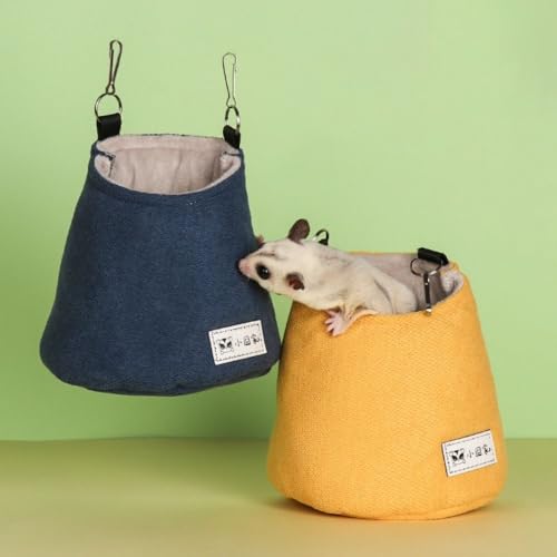 Hamster Hanging Bed Warm Hamster Nest Mat Soft Squirrel Bed Cage Pet Hammock Hanging Winter Sugar Glider Pouch(Green) - color: green