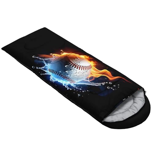 QOOMO Camping Sleeping Bags,3 Season Warm & Cool Weather,Lightweight,Waterproof Sleeping Bags for Adults & Kids,Traveling,and Outdoors,Camping Gear Equipment - color: Baseball 11