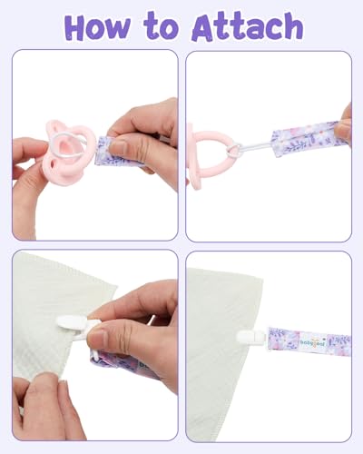 babygoal Flower Pacifier Clips, 8 Pack Binky Paci Holder Clips Fits for Most Baby Pacifiers and Binkies - color: Flowers 01