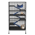 50" Large Ferret Cage, Small Animal Habitat with 5 Ramps, Hammock & Wheels, Spacious Multi-Level Design for Chinchillas, Rabbits, Sugar Gliders - size: 50"