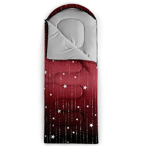 QOOMO Camping Sleeping Bags,3 Season Warm & Cool Weather,Lightweight,Waterproof Sleeping Bags for Adults & Kids,Traveling,and Outdoors,Camping Gear Equipment - color: Galaxy 16