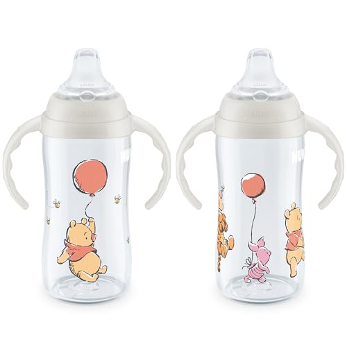 NUK Learner Cup, 10 Oz, Pack of 2, Pooh Bear – Soft Spout, Easy-Grip Handles, BPA Free, Spill Proof Transition Sippy Cup - color: Pooh Bear