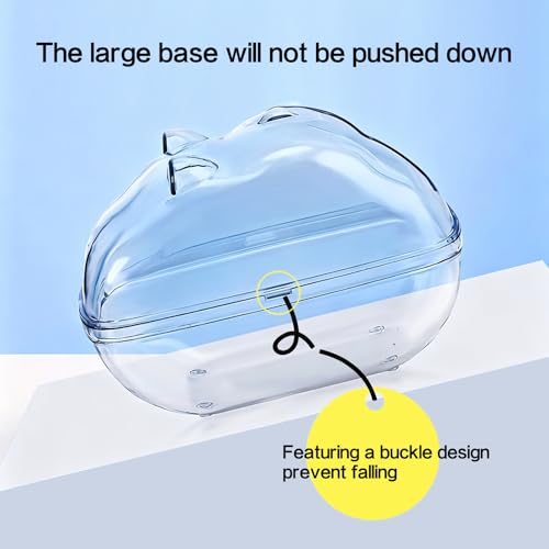 Hamster Bathtub,Sand Bath Container,Mouse dig Box,Splash Proof Hamsters Sand Box Bathroom,Transparent House sandbath for Hamsters,Hamster Toilet Small Animal Habitat Décor(M 5.7 * 4 * 4inches)