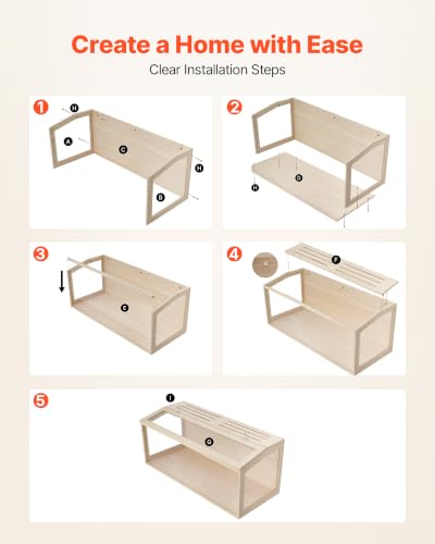 VEVOR Wooden Hamster Cage 48"x20.1"x20.1" 270° Viewing Hamster Habitat, Chewproof Acrylic Small Animal Cage with Openable Top, Large Pet Enclosure for Syrian/Dwarf Hamsters, Guinea Pigs & Gerbils - size: 48.0"L x 20.1"W x 20.1"H