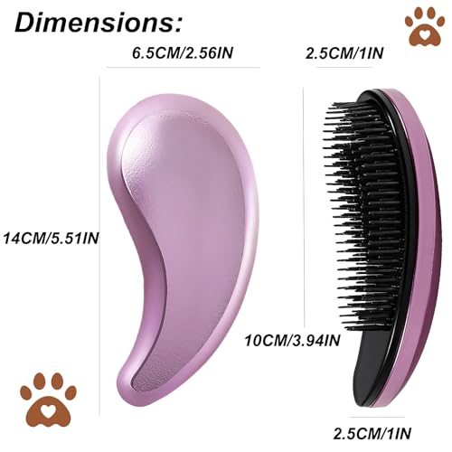 Puppy Brush, Soft Dog Brush for Grooming, Puppy Hair Remover Brush Comb, Grooming Tool for Poodles,Teddy, Yorkies, Maltese, Shih Tzu, Chihuahua, Rose Purple - color: Rose purple