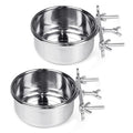 Tfwadmx 2 Pcs Bird Feeding Dish Cups,Parrot Food Bowl Clamp Holder Coop Cup Bird Cage Water Bowl for Parakeet African Greys Conure Cockatiels Lovebird Budgie Chinchilla