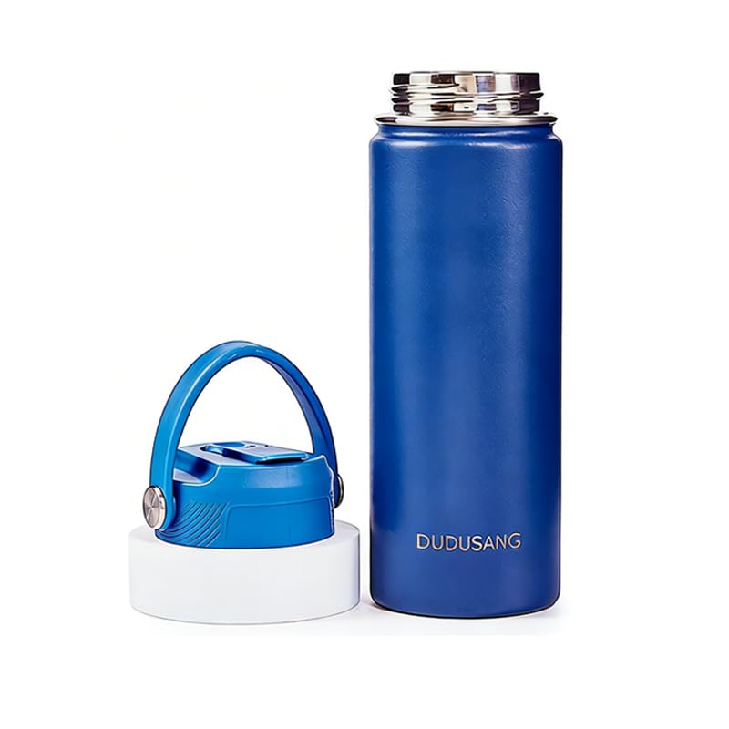2Pack Kids Insulated Water Bottle - Bulk Stainless Steel Water Bottles for School Travel Leak Proof Vacuum Metal (Skyblue+Blue, 18 Ounces) - color: Skyblue+Blue