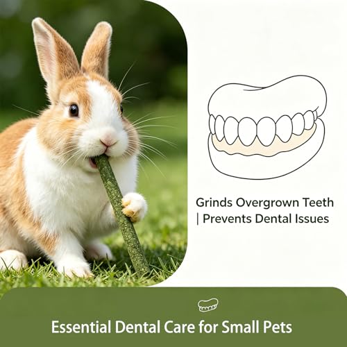 50Pcs Natural Timothy Hay Sticks, Rabbit Chew Toys Molar Teeth Grinding Sticks, Bunny Treats for Chinchillas, Guinea Pigs, Hamsters & Small Animals