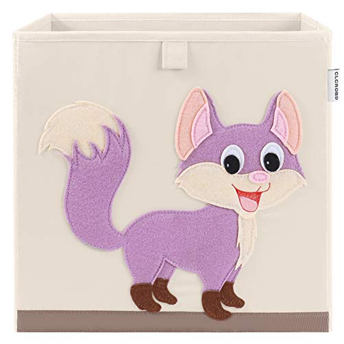 13 Inch Animal Cube Storage Bins, Foldable Fabric Kids Toy Box & Toy Chest | Kids Storage Cubes, Toy Storage Organizer Basket for Toddlers, Boys and Girls, Playroom and Nursery (Fox) - color: Fox