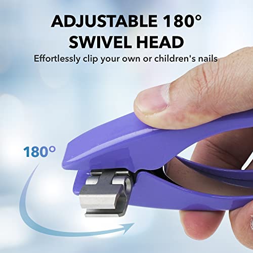 ClipperPro® Prime Toenail Clipper - Ergonomic Large Nail Clippers for Women & Men | Heavy-Duty Nail Clippers | Toenail Clippers with 180º Swivel Head (Periwinkle Edition) - style: Periwinkle edition