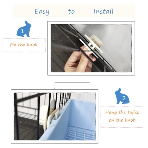 PINVNBY Extra Large Corner Litter Box for Rabbits, Guinea Pigs, Ferrets | 18.3" Fan-Shaped Potty Trainer with Anti-Spill Guard, Durable Plastic & Cage Clips | Easy-Clean Small Animal Toilet Pan (Blue) - color: Blue