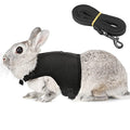 PETTOM Bunny Rabbit Harness with Stretchy Leash Cute Adjustable Buckle Breathable Mesh Vest for Kitten Small Pets Walking (Black,XS) - color: Black, size: XS(Chest:7.87-10.6 in)