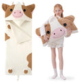 70" 4.2lbs Kids Sleeping Bag with Pillow Brown Cow Toddler Nap Mat | Sleep Sack 2-in-1 Sleeping Mat& Blanket Washable Roll-Up w/ Handle For Daycare Kindergarten Thick Soft & Portable In Gift Box - color: Cow-Brown